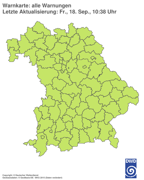 Aktuelle Warnkarte: Bayern