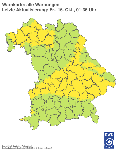Aktuelle Warnkarte: Bayern